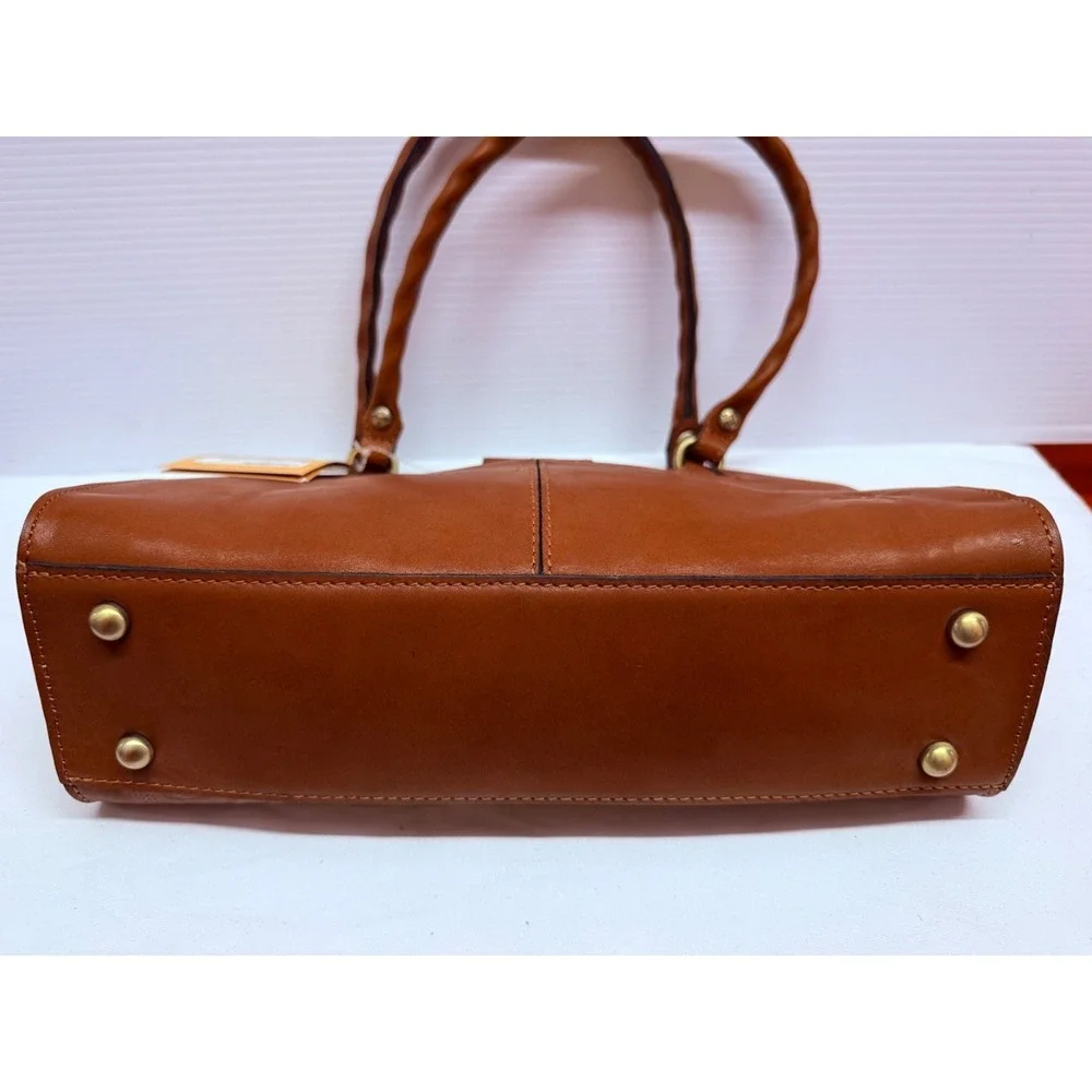 Patricia Nash Rosina‎ Tooled Metallic GOLD LEATHER  Satchel PURSE Tan NWT